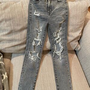 American Eagle Outfitters Ripped Black Skinny Jeans